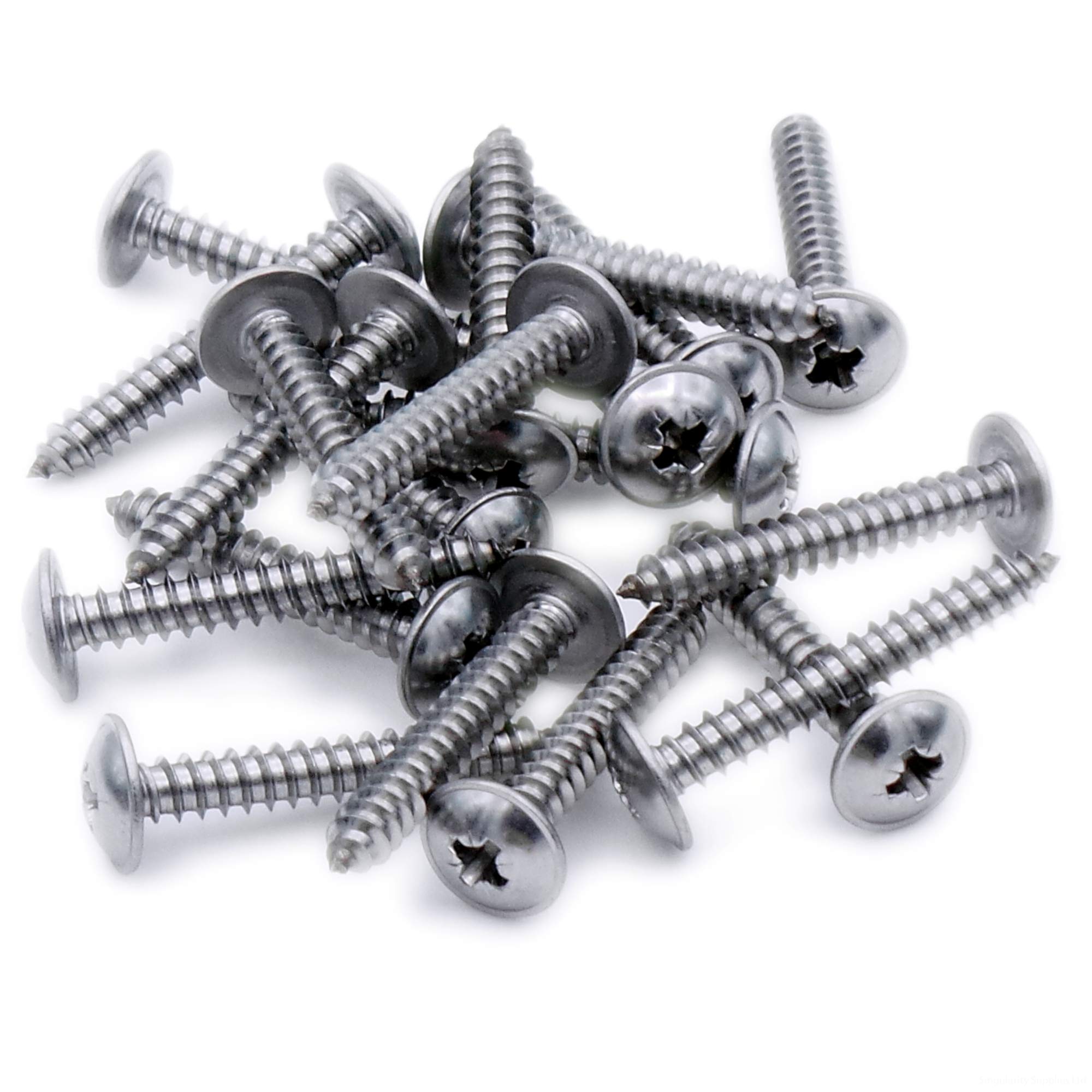 No.6 x 1.5 (3.5mm x 38mm) Pozi Flanged Self-Tapping Screw - Stainless Steel (A2) (Pack of 20)