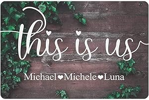 aianhe This is us Sign Personalized Family Wall Decor Sign Home Accessories Custom Bedroom Living Room Metal Wood Decorative