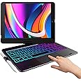 typecase Touch iPad 9th Generation Case with Keyboard (10.2", 2021), Multi-Touch Trackpad, 10 Color Backlight, 360° Rotatable
