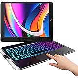 typecase Touch iPad 9th Generation Case with Keyboard (10.2", 2021), Multi-Touch Trackpad, 10 Color Backlight, 360° Rotatable
