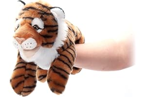 The Petting Zoo Tiger Hand Puppet Stuffed Animal Plushie, Gifts for Kids, Puppetz Animals, Tiger Interactive Puppets Plush Toy 16 Inches