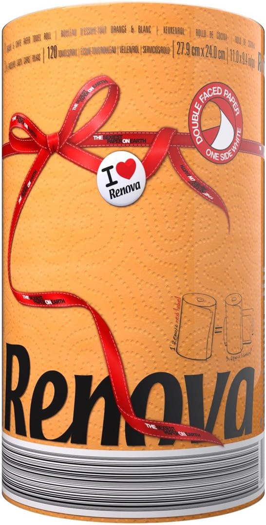 Renova Red Label Kitchen Paper Orange, 120 sheet (Pack of 1)
