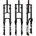 B Bolany Bike Suspension Fork 26/27.5/29" for Mountain Bike DH Air Double Shoulder Downhill Rappelling Shock Absorber Straight Tube Ultralight Bicycle Shock Absorber Rebound Adjust