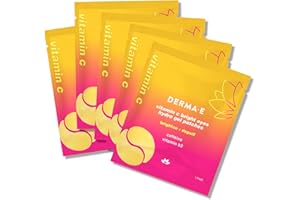 Derma E Vitamin C Bright Eyes Hydro Gel Under Eye Patches for Dark Circles (10 Ct, 5 Pairs) Allantoin, Caffeine & Vitamin B3, Eye Patches for Fine Lines, Wrinkles, Dark Circles & Puffy Eyes