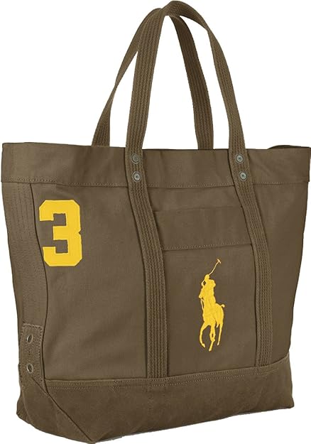 Amazon ポロ ラルフローレン メンズ ビッグポニー キャンバス トートバッグ ビッグトート マザーズバッグ サイズ O S 100 Olive 543 並行輸入品 Polo Ralph Lauren ポロラルフローレン トートバッグ