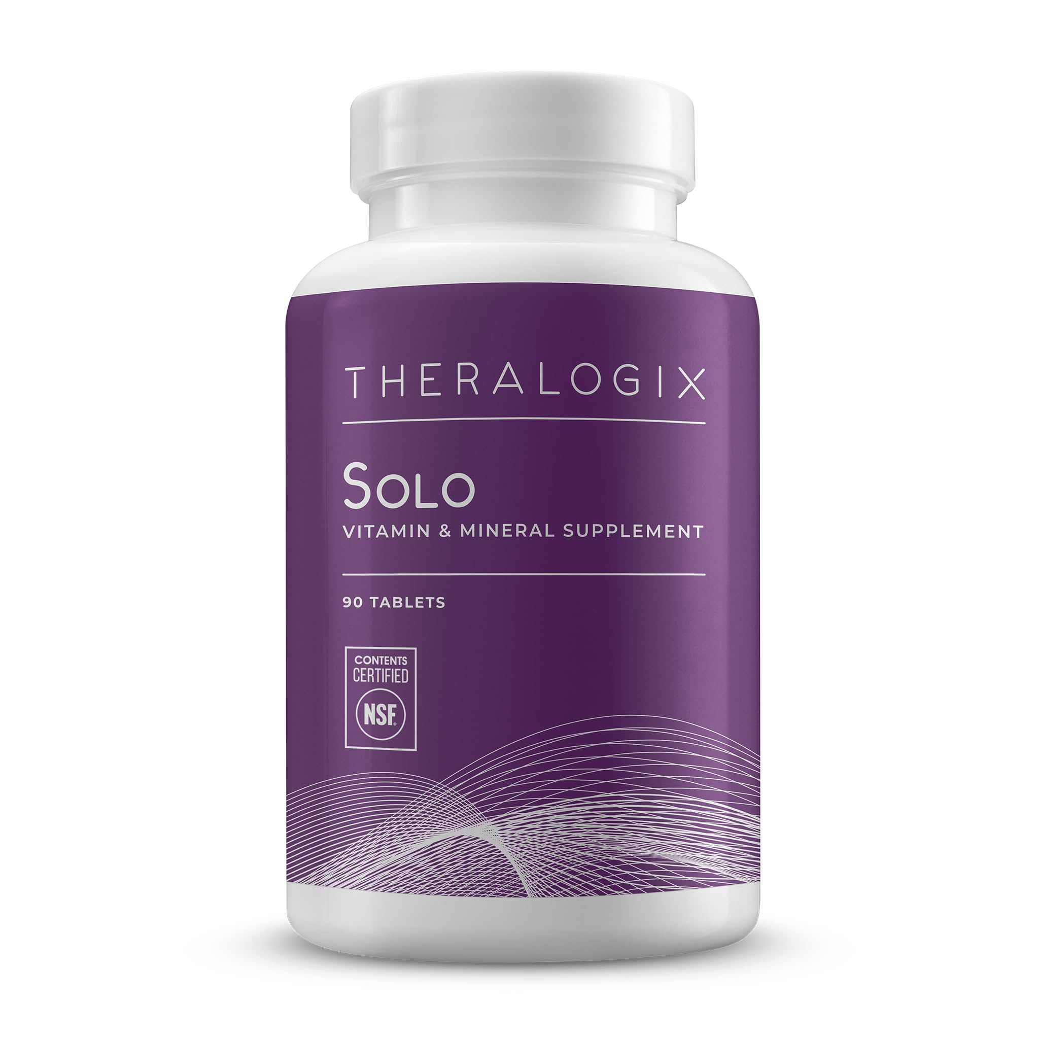 Theralogix Solo Multivitamin & Multimineral Supplement Without Iron - 90-Day Supply - Iron-Free Multivitamin - Support for Women & Men - Vitamin D3, Vitamin C & B Vitamins - NSF Certified - 90 Tablets