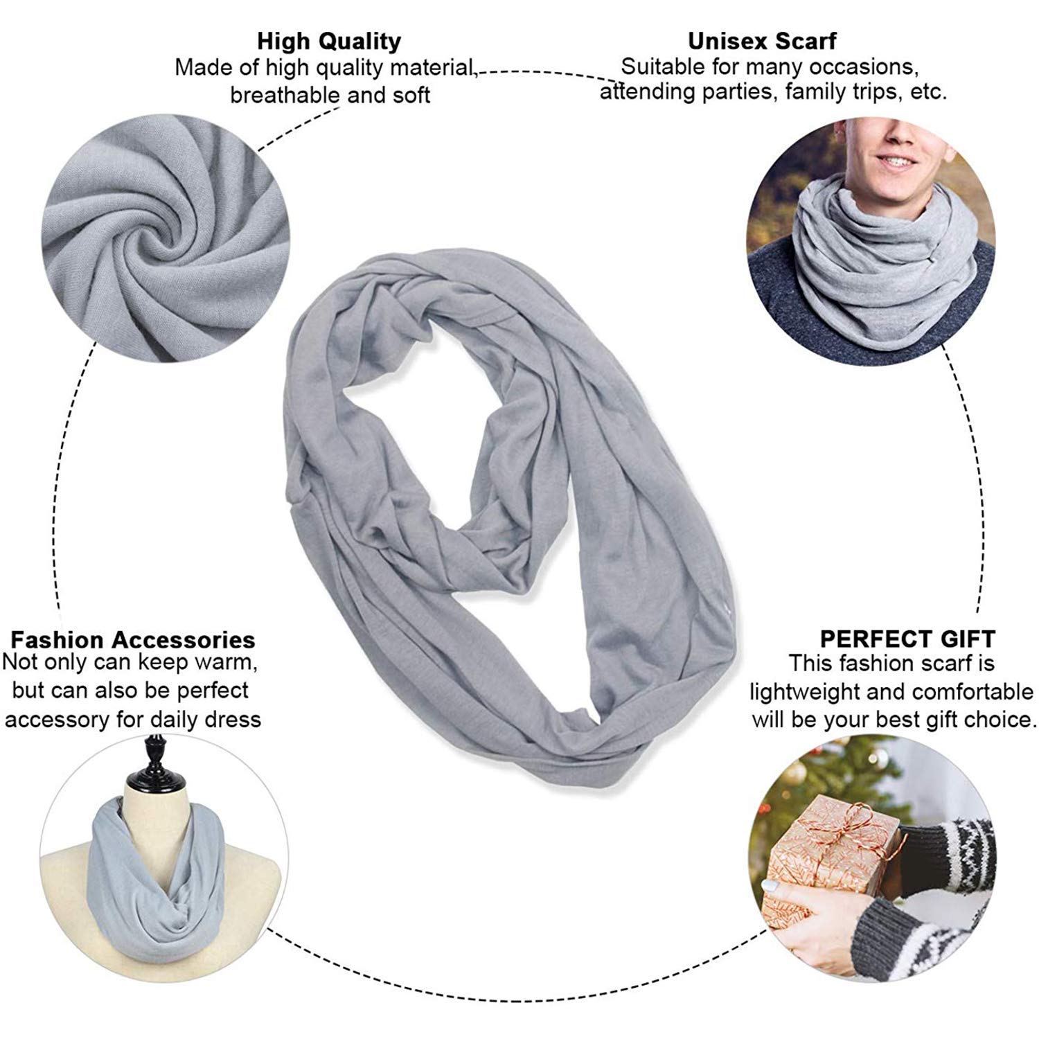 Zando Women's Infinity Scarf Lightweight Travel Scarf Fashion Scarfs for Women Soft Loop Scarf Plaid Infinity Scarves Zando Women's Infinity Scarf Lightweight Travel Scarf Fashion Scarfs for Women Soft Loop Scarf Plaid Infinity Scarves