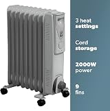 Daewoo 2000W Oil Filled Radiator with Thermostat White view 2