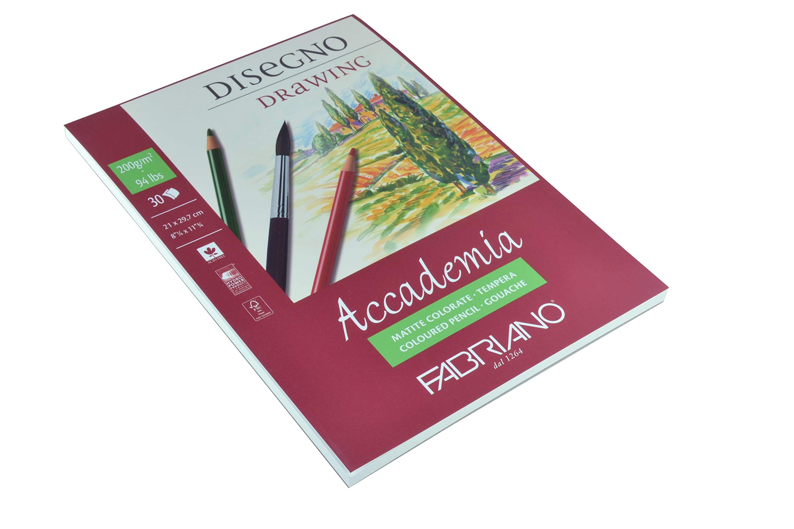 Fabriano 41202129 Drawing Pad, Cotton, White, 21 x 29.7 x 0.5 cm