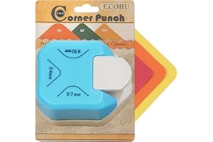 ECOHU Round Corner Punch, 3 in 1-3 Way Corner Puncher Cutter for Paper Craft (R4mm+R7mm+R10mm) for Cutting Different Corners, DIY Projects, Card Making & Scrapbooking