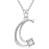 YFN Initial Necklace Sterling Silver Letters 26 Alphabet Pendant Necklace Jewelry