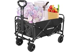 Nebicals Small Wagon Carts Collapsible/Folding/Foldable/for Apartment/Grocery/Travel/Camping/Shopping/Outdoor/Lightweight & Portable