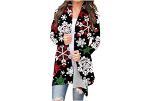 HXHYQKP Christmas Cardigan for Women Lightweight Casual Open Front Coats Fashion Fall Clothes