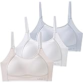 Girls Training Bra for Girls 10-16 Years Old Soft Cotton Teens Sports Padded Bras with Adjustable Straps