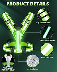 Zacro LED Reflective Vest Running Gear, 5 Lights