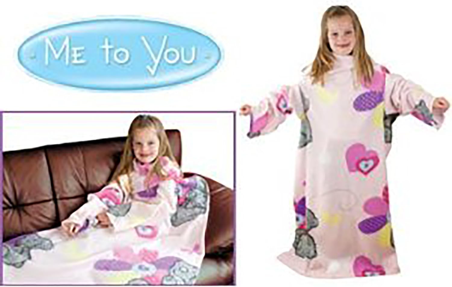 Me To You Childrens/Kids Girls Sleeved Fleece Snuggle Blanket (90cm x