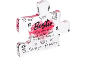 To My Bestie Gifts, Bestie Acrylic Puzzle Piece Plaque Best Friend Keepsake Soul Sister Souvenir Sign Bff Friendship Ornament