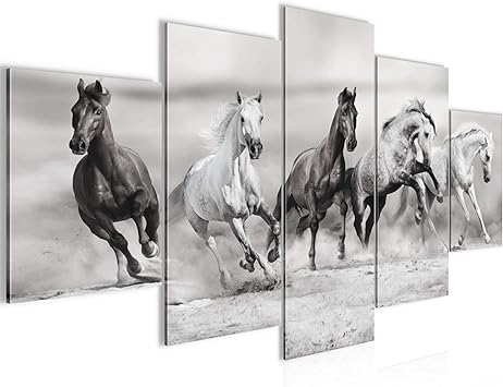 Amazon.de: Bilder Pferde Wandbild 200 x 100 cm Vlies - Leinwand Bild