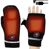 MKEFMEI Heated Gloves Fingerless USB Heated Mittens for Men Women Work Full&Half Hands Winter Warm Glove No Battery