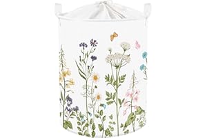 HUUMONSS Flower Baby Laundry Hamper Collapsible Clothes Kids Storage Basket Large Girls Gift Toy Box Bin for Bedroom, Butterfly, 63L