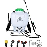 REALWORK 4-Gallon Backpack Sprayer with Padded Shoulder Strap for Pests &amp; Weeds, Watering Garden, and Spraying Plants, in Translucent White