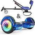 SISIGAD Scooter Seat Attachment, 6.5'' Self Balancing Scooters Go Kart with Bluetooth and LED Lights,Kids Boys Girls Adults