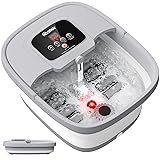 HOSPAN Collapsible Foot Spa with Heat, Bubble, Red
