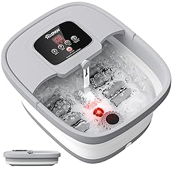 HOSPAN Collapsible Foot Spa with Heat, Bubble, Red