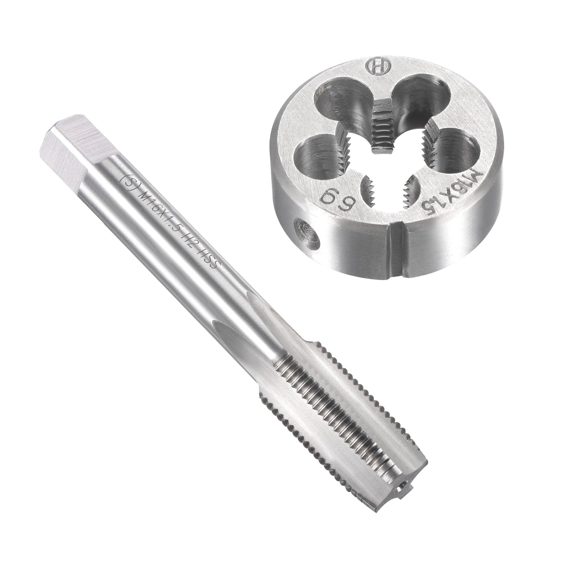 MACHSWON M16 x 1.5mm Metric Tap and Die Set - Machine Thread Screw Tap with Round Threading Die Kit for Thread Repair