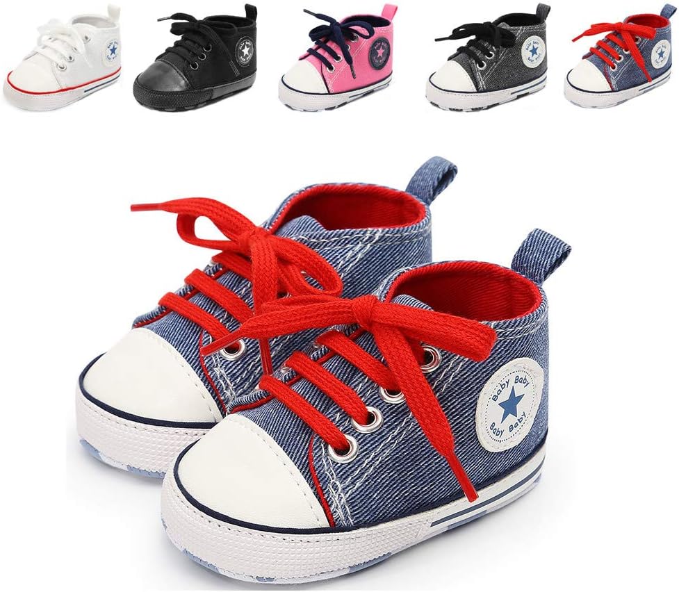 Infant Canvas Shoes Trainers Soft Sole Casual Sneakers Baby Boys Girls First Walkers Shoes Lace Up