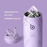 BOTTLE BOTTLE 32 oz Insulated Stainless Steel Bottle with Straw Purple Bloom view 5