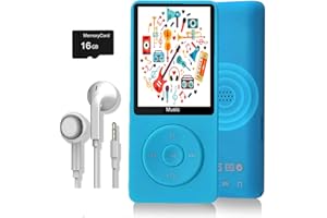DYZERYK MP3 Player, Music Player with 16GB Micro SD Card, Build-in Speaker/Photo/Video Play/FM Radio/Voice Recorder/E-Book Reader, Supports up to 128GB