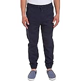 Izod Mens Uniform Jogger Pants, Elastic Waistband with Drawstring Closure, Stretch Twill Fabric
