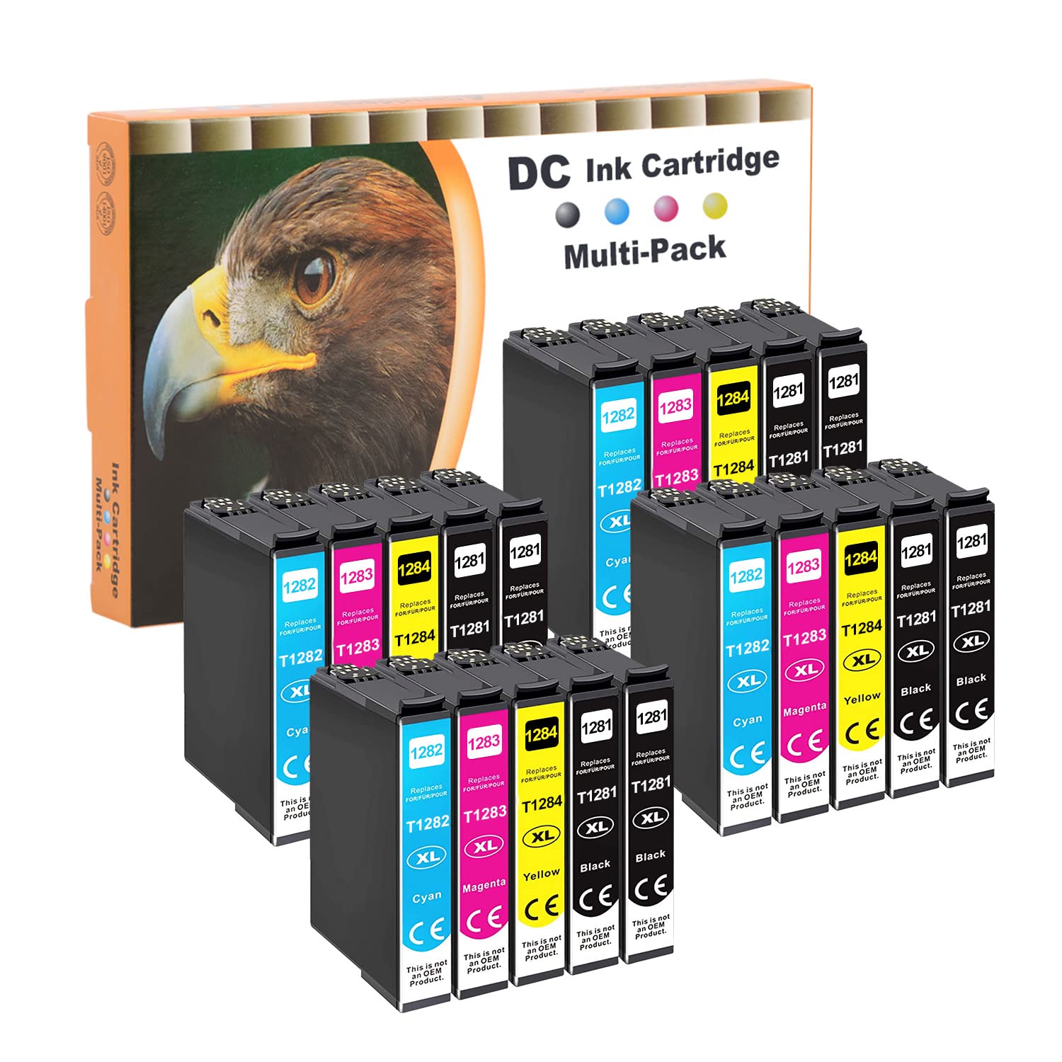 D&C 20x Compatible Ink Cartridge Replacement for Epson T1285 - T1281 T1282 T1283 T1284 for Epson Stylus S22 SX125 SX130 SX230 SX235 W SX420 W SX425W SX430W SX435 W SX438W SX440 W SX445W BX305F