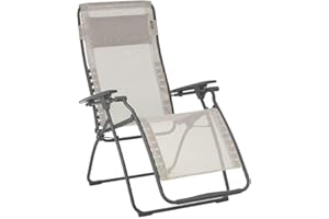 Lafuma Futura LFM3118 8548 Zero Gravity Outdoor Steel Framed Lawn Patio Recliner Folding Lounge Chair with Batyline Canvas, Seigle Grey