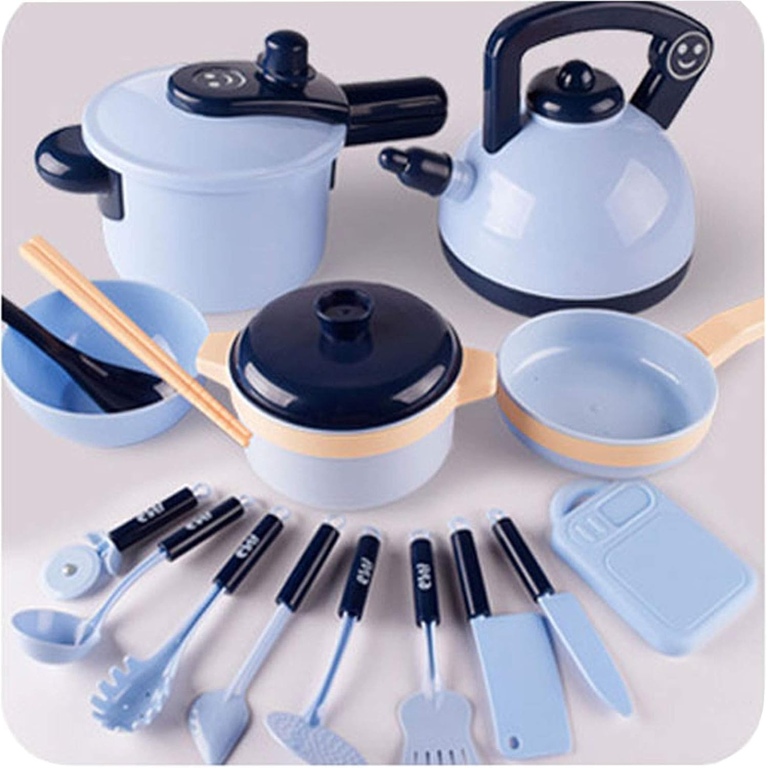 Kitchen Pretend Play Toys Set,16PCS Play Cooking Set with Pots And Pans