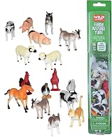 Wild Republic Europe ApS 28cm Tube Farm Animals Green Brand New Playset 16 pcs