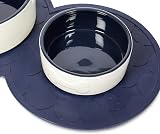 Petface Bone Ceramic Dog Food Bowl Cream Navy 15 cm view 3