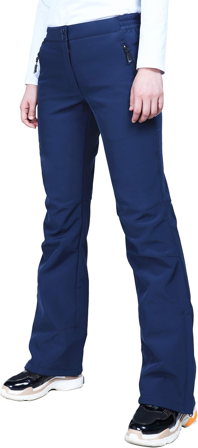 Amazon.com: 33,000ft Women's Outdoor Fleece Lined Snow Pants Softshell Warm Waterproof Ski 