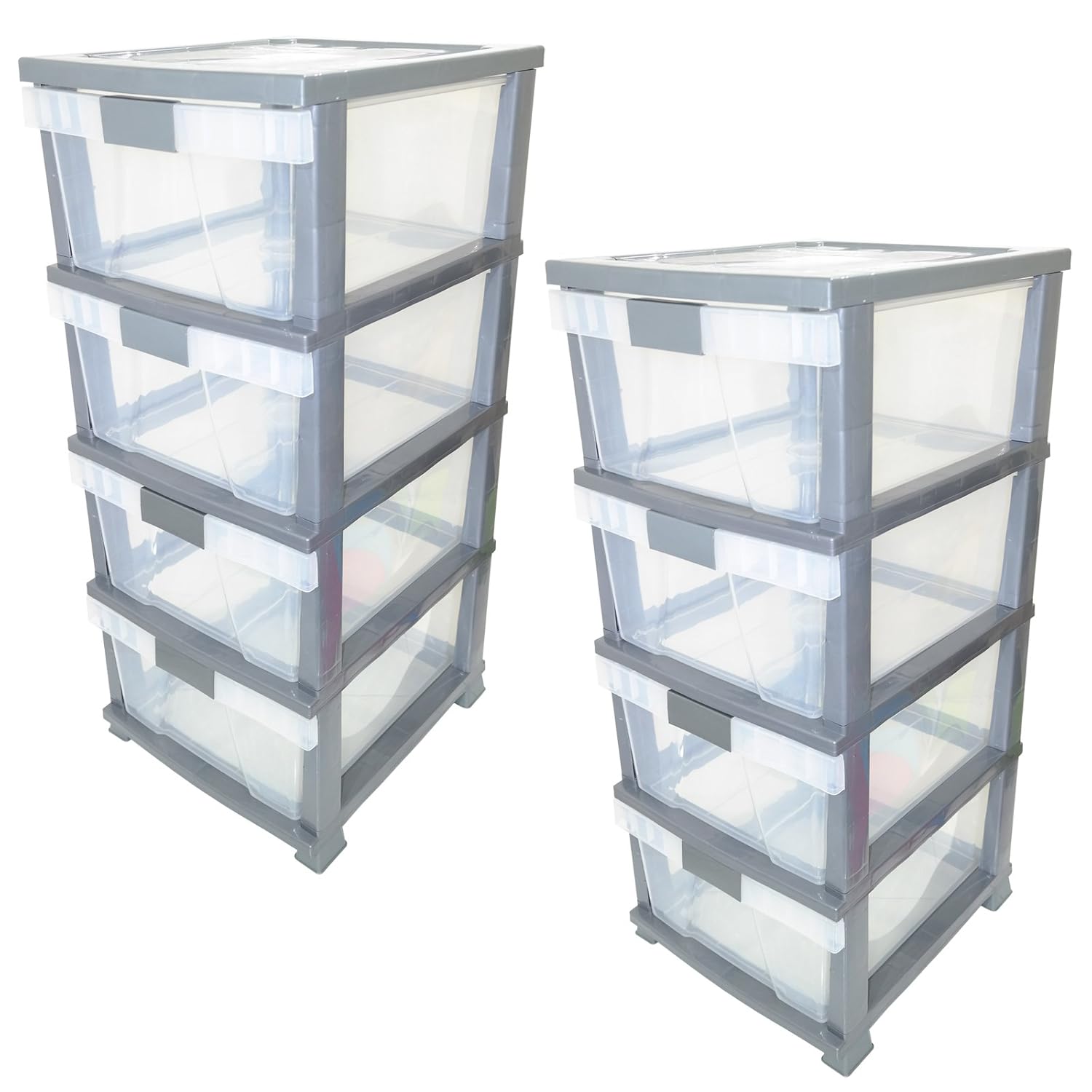 2 X 4 Drawer Plastic Tower Storage Unit Home Office Bedroom