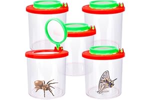 Hoarost 5 Pcs Insert Bug Viewer Magnifier Bug Catcher Cage Box Magnifying Container Critter Collection Kit for Outdoor Scienc