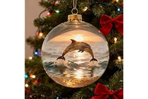 2026 Wildlife Wonders Collection Crystal Glass Ornament,Vivid 3D Playful Animal Glass Ball Decorations,Luxury Winter Tree Dec