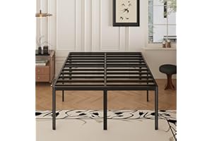 Yicensen 22 Inch High Full Bed Frame with Rounded Corner Legs, Heavy Duty Full Size Metal Platform Bed Frame No Box Spring Needed, Easy Assembly, Noise Free, Black
