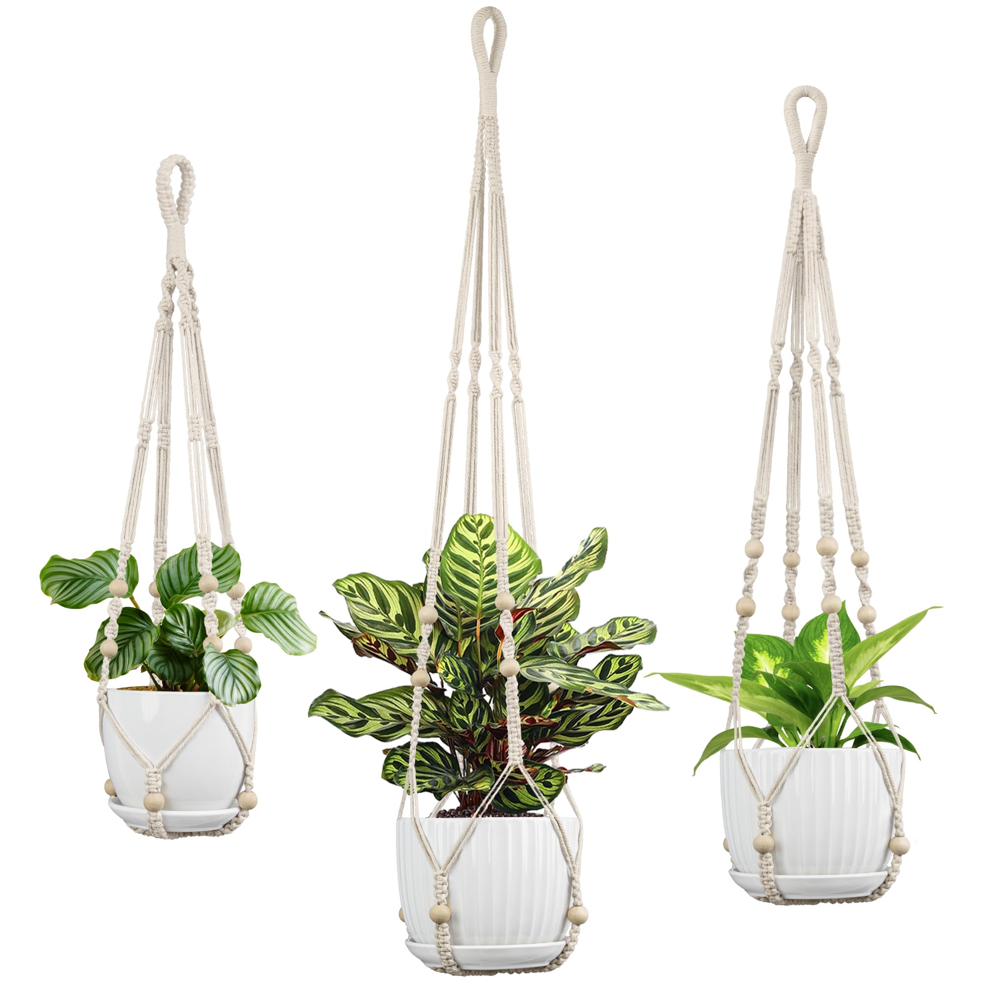 IDEEEPAN Macrame Plant Hanger - Fits 4 to 15 inches