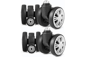 Zoofen Luggage Wheels Replacement 4 pcs Suitcase Replacement Wheels Wear-Resistant Spinner Casters for Most Suitcase Repair(ZLN-5,Silver