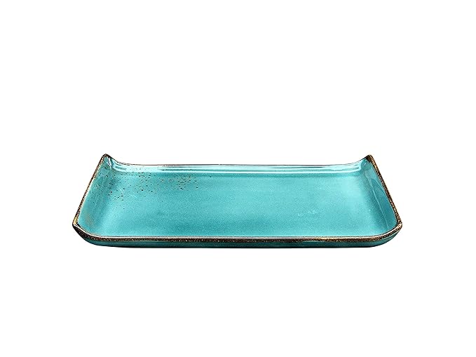 Creatable 20037 BBQ-Platte |Servierplatte | Nature Collection | Steinzeug | Water - Blau| 33 x 16,5 cm