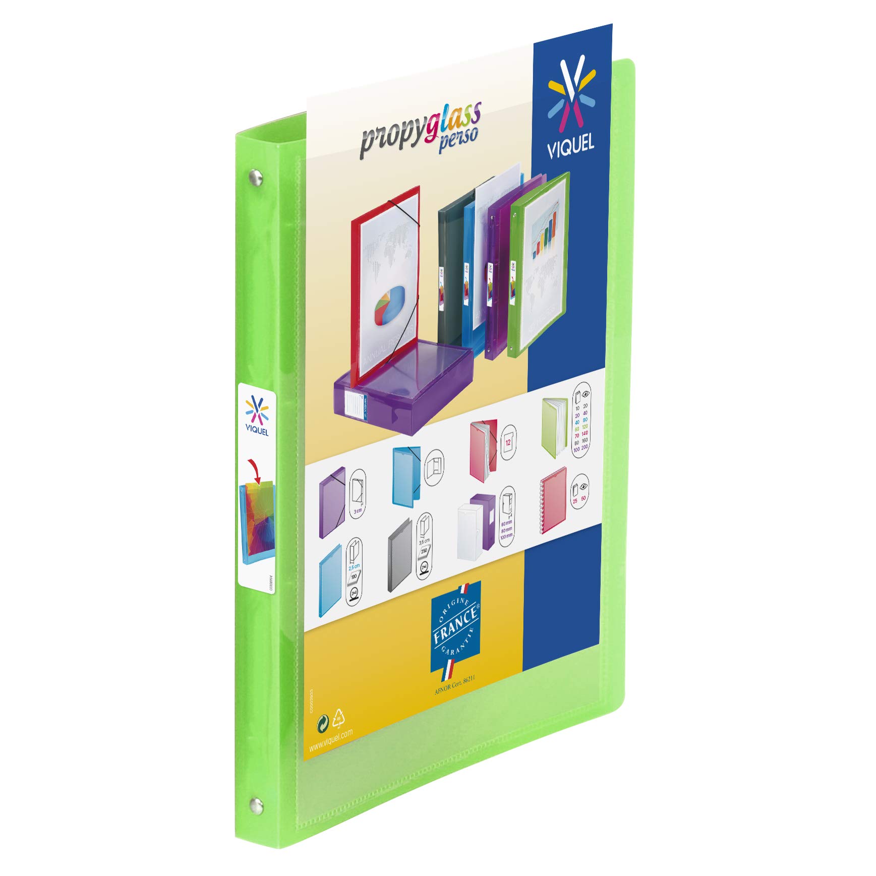 Viquel à Ring Binders Translucent Customisable Polypropylene Perso Binder 15 mm Green