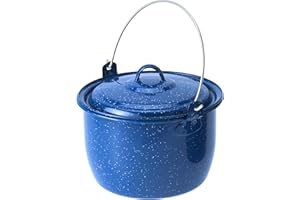 GSI Outdoors Convex Kettle for Soup, Stew, or Water Pot - Camping, Enamelware, 4.25 qt