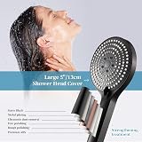 OFFO Shower Head and Hose 1.5m 6 Modes Matte Black 130mm Large Head view 7
