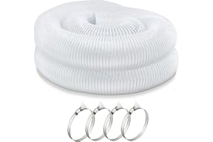 JUYO VONSAN 3 inch Dust Collection Hose 30ft 3” Flex Heavy Duty Clear PVC Debris Dust Collector Hose With Clamps (3'' X 30ft)
